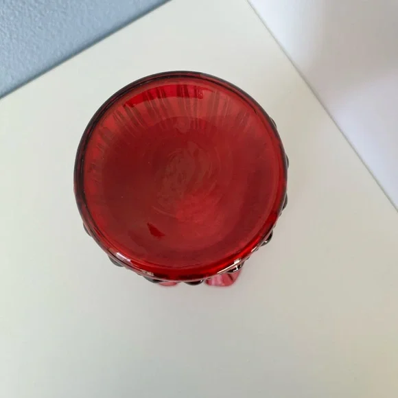Fenton Cranberry Ruffled Glass Vase - Picture 6 of 7